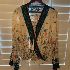 Boho faux wrap top
